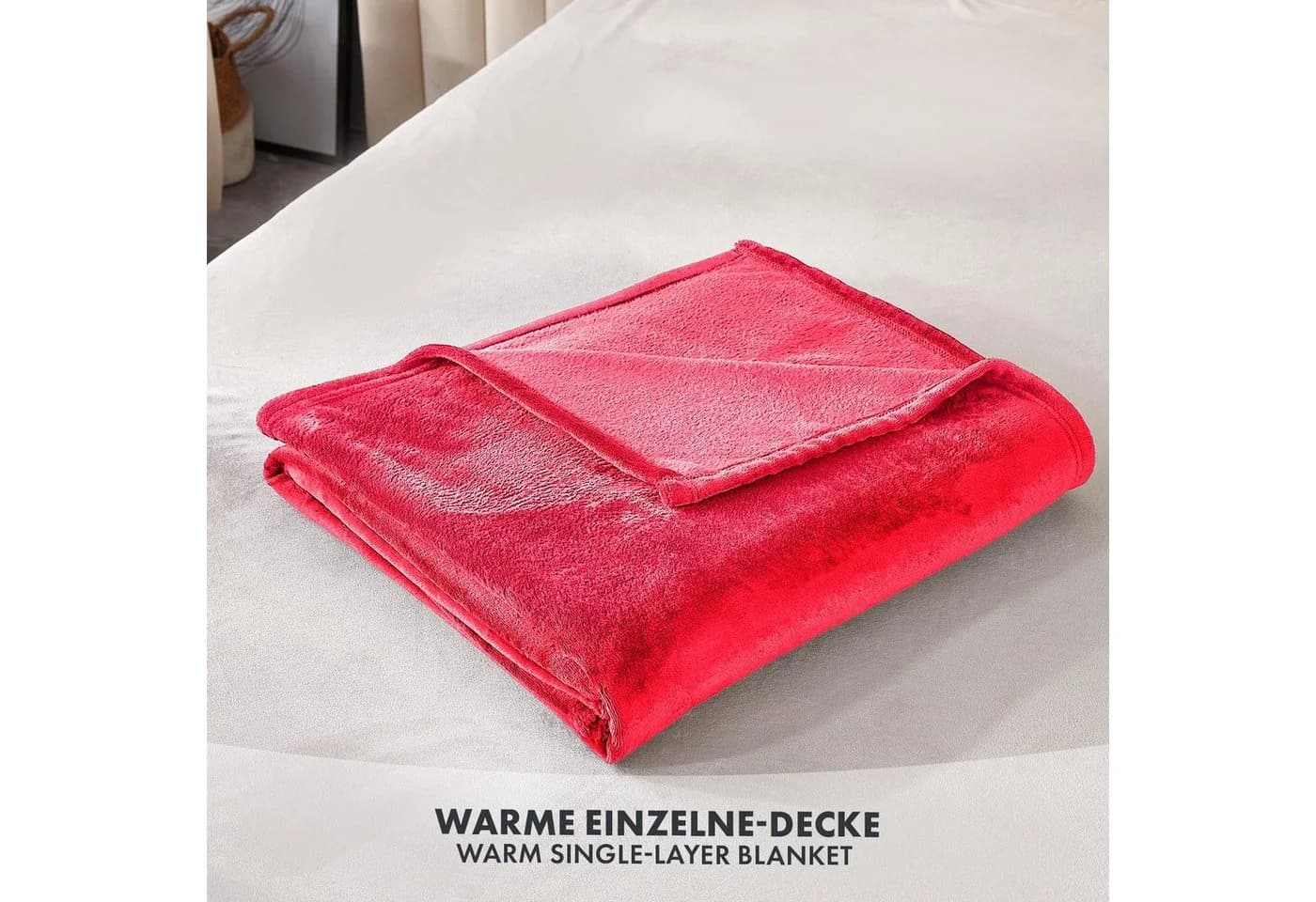 Karat Wohndecke Grace Flanell Rot 150x200 cm - Bild 3