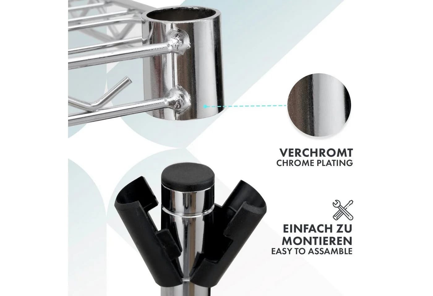 Karat Gitterregal Maya mit Rollen 5 Böden Schwarz/Silber - Bild 5