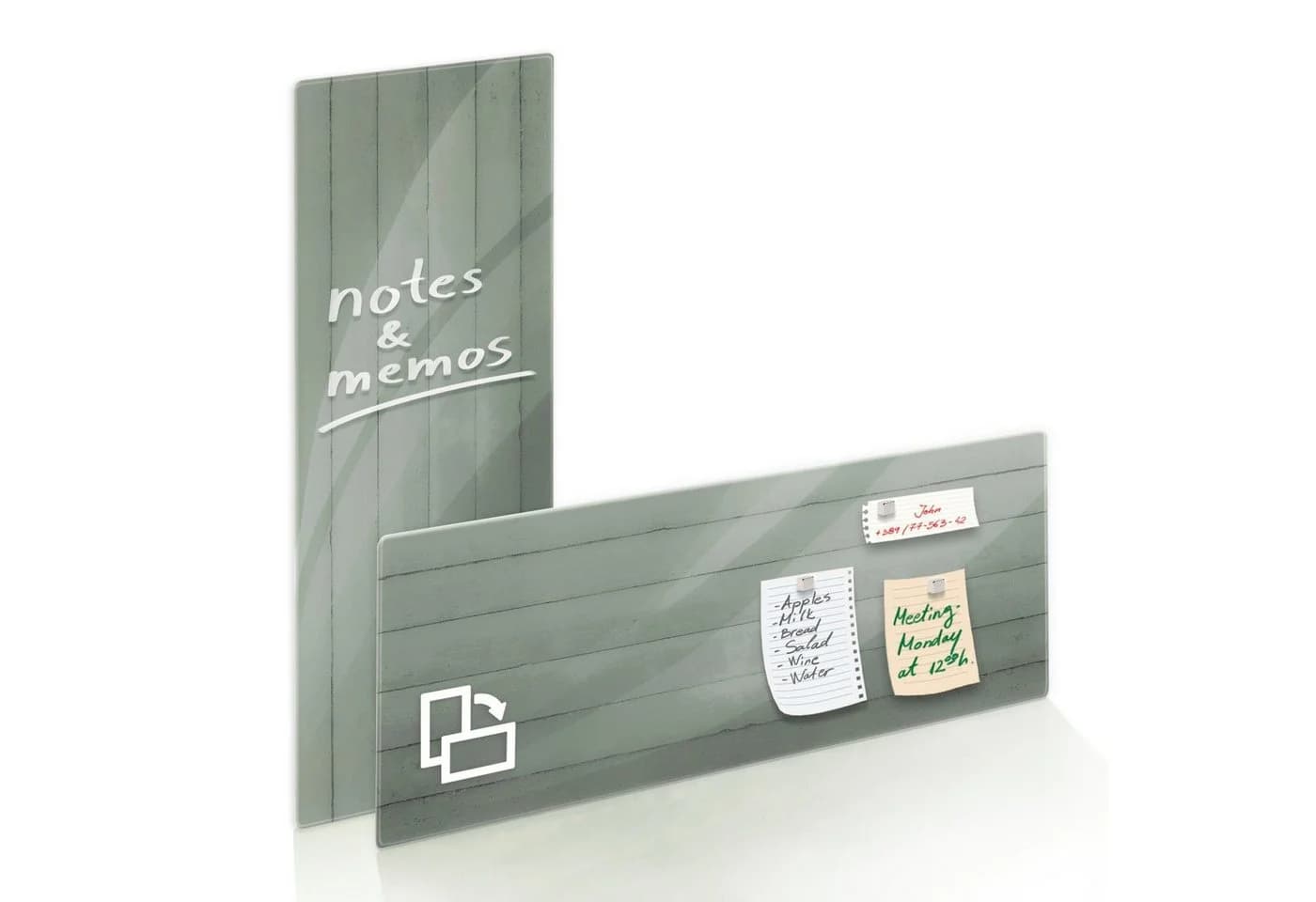 Karat Memoboard Design-Glas-Memoboard Wood Grau - Bild 2
