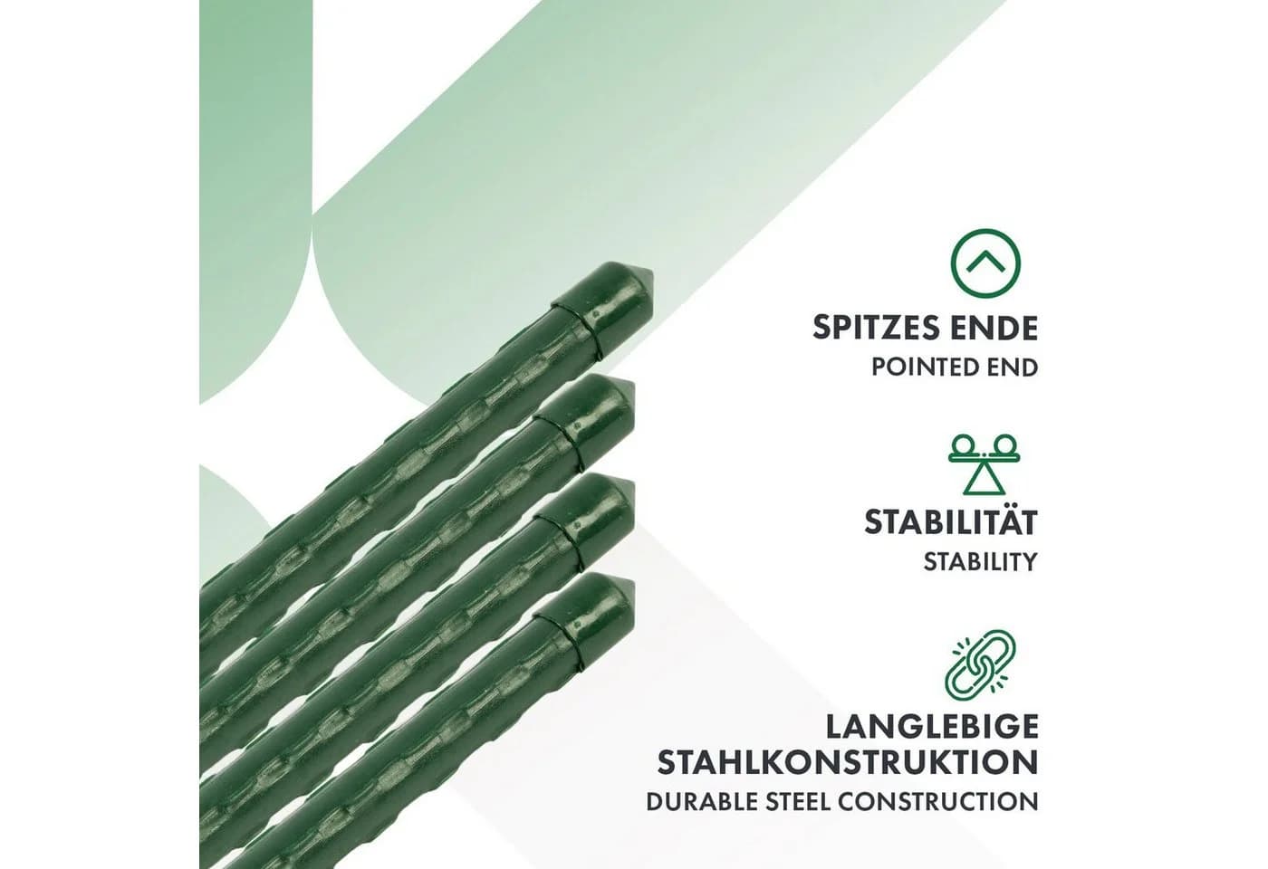 Karat Rankhilfe Pflanzstab Leah 10er Set Grün Stahl Kunststoff - Bild 3