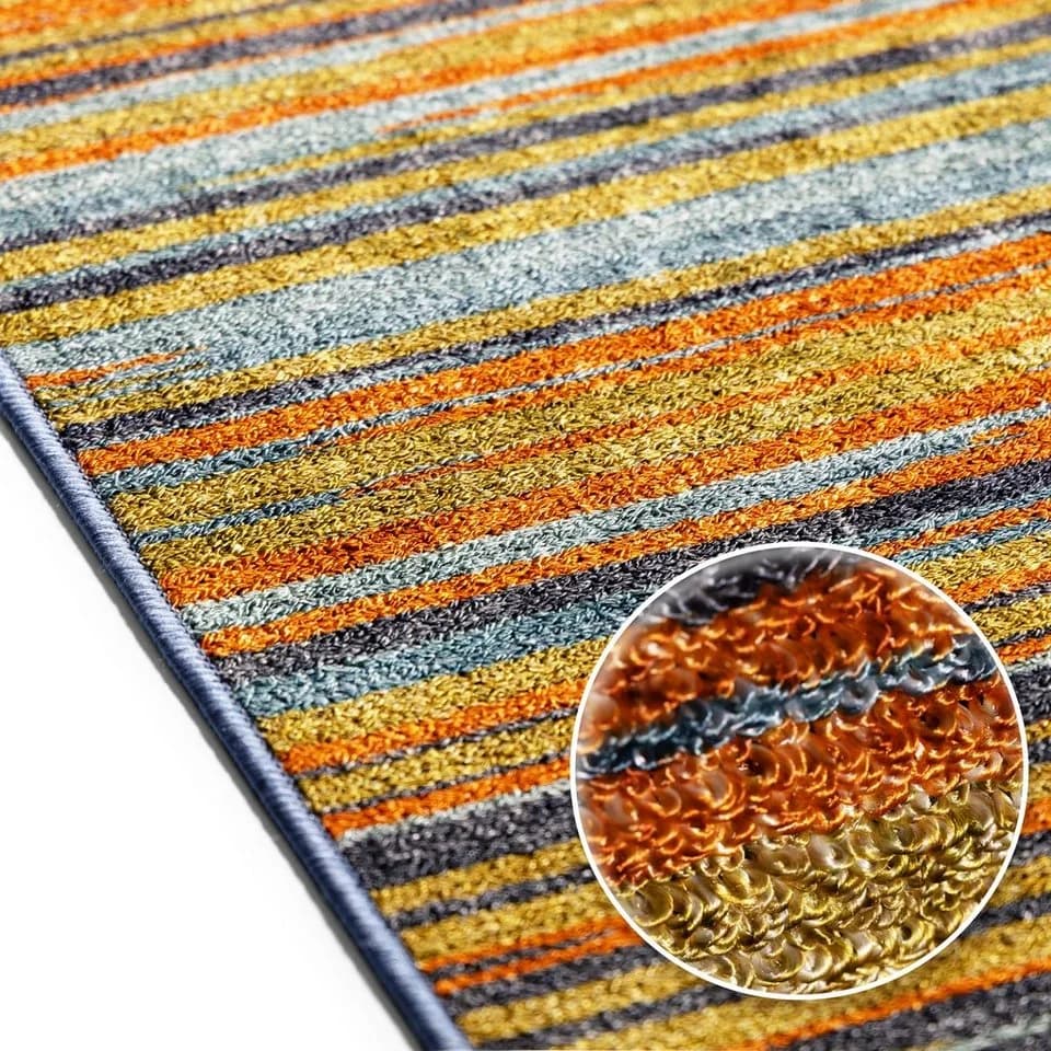 Karat Teppich-Läufer Calama Moderner Wohnteppich Blau Gelb Orange - Bild 3