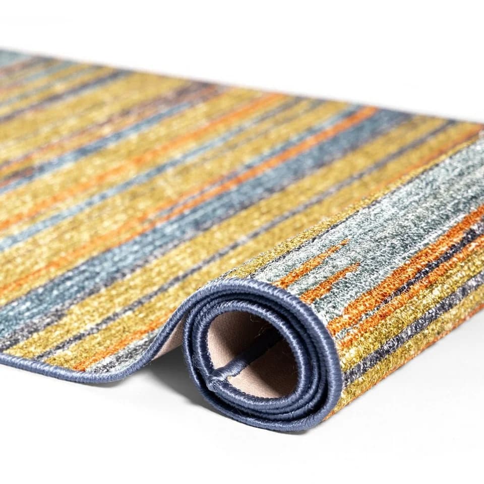 Karat Teppich-Läufer Calama Moderner Wohnteppich Blau Gelb Orange - Bild 4