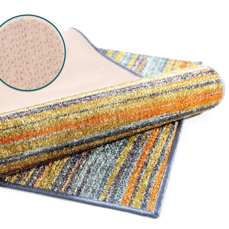 Karat Teppich-Läufer Calama Moderner Wohnteppich Blau Gelb Orange - Bild 5