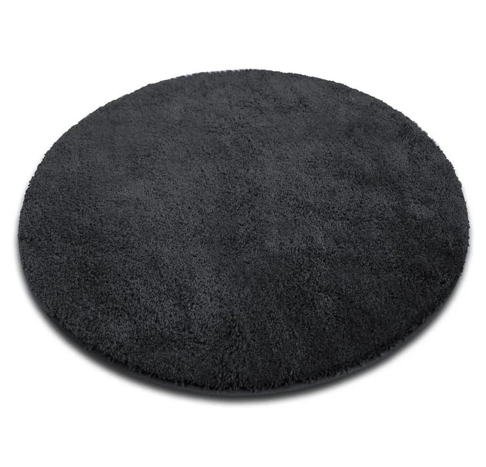 Karat Hazy Badematte Rund Dunkelgrau Polyester Mikrofaser - Bild 2