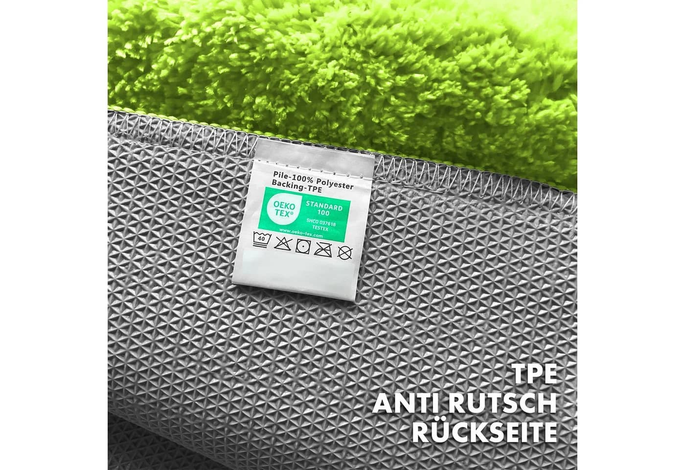 Kubus Badematte Karat Rechteckig Polyester Grün - Bild 4