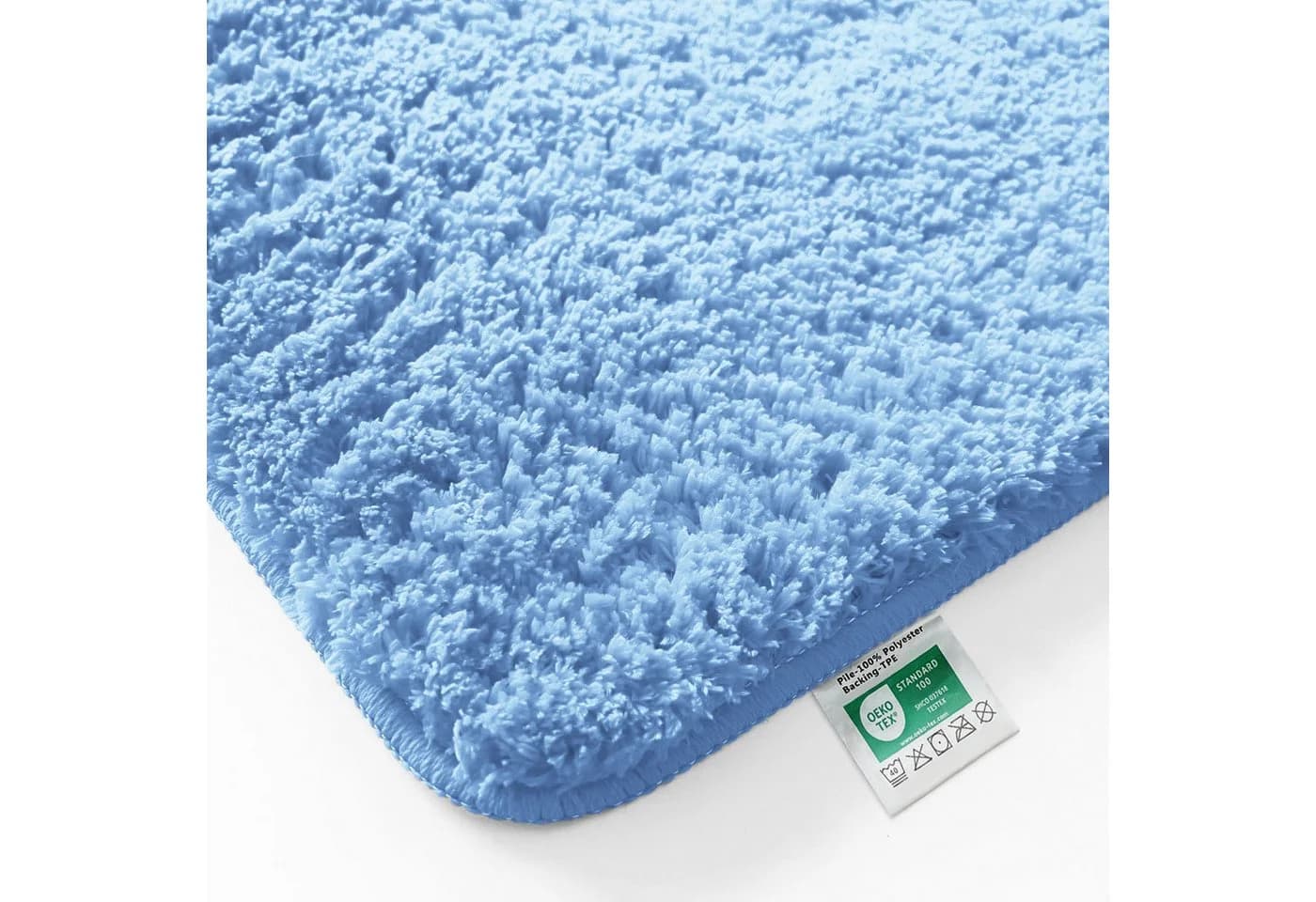 Kubus Badematte Karat Rechteckig Hellblau Polyester Hochflor - Bild 2