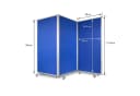Karat Filz-Stellwand 3-teilig mit 8 Rollen, Blau/Grau Bild 1