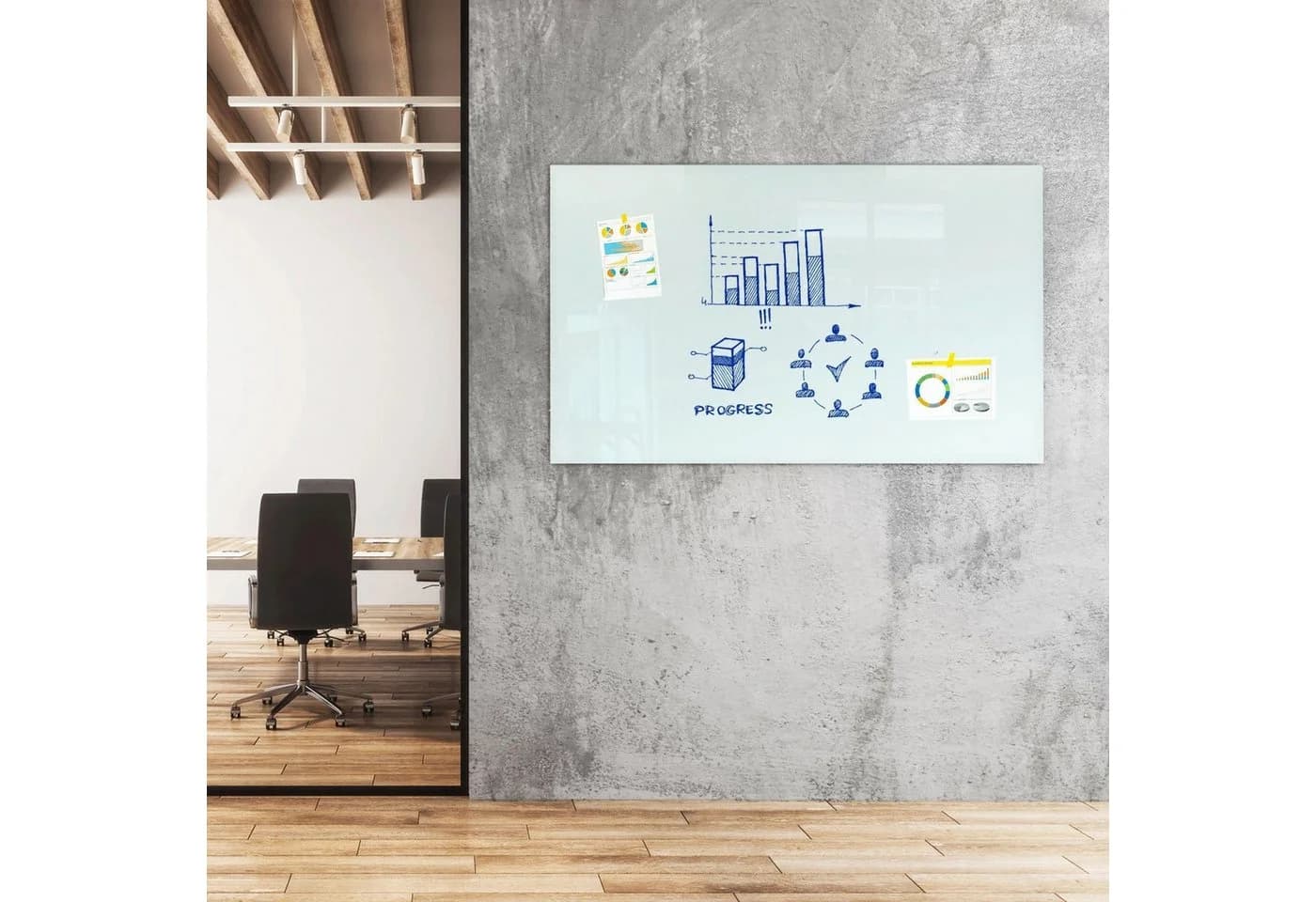 Karat Magnettafel Glas-Whiteboard Rahmenlos Magnethaftend Sicherheitsglas Weiss - Bild 3