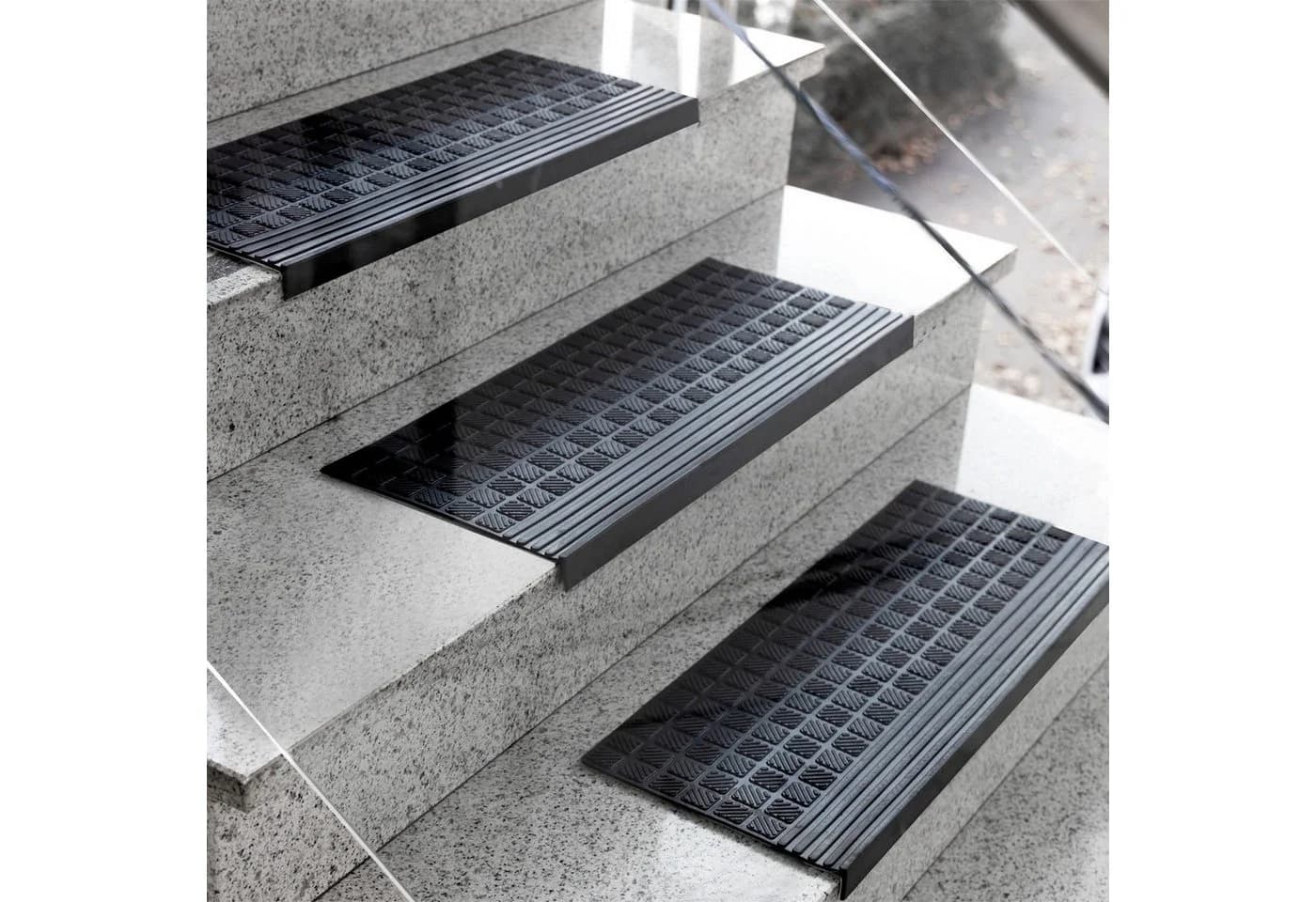 Karat Stufenmatte Diamond Schwarz Gummi Treppenschutz