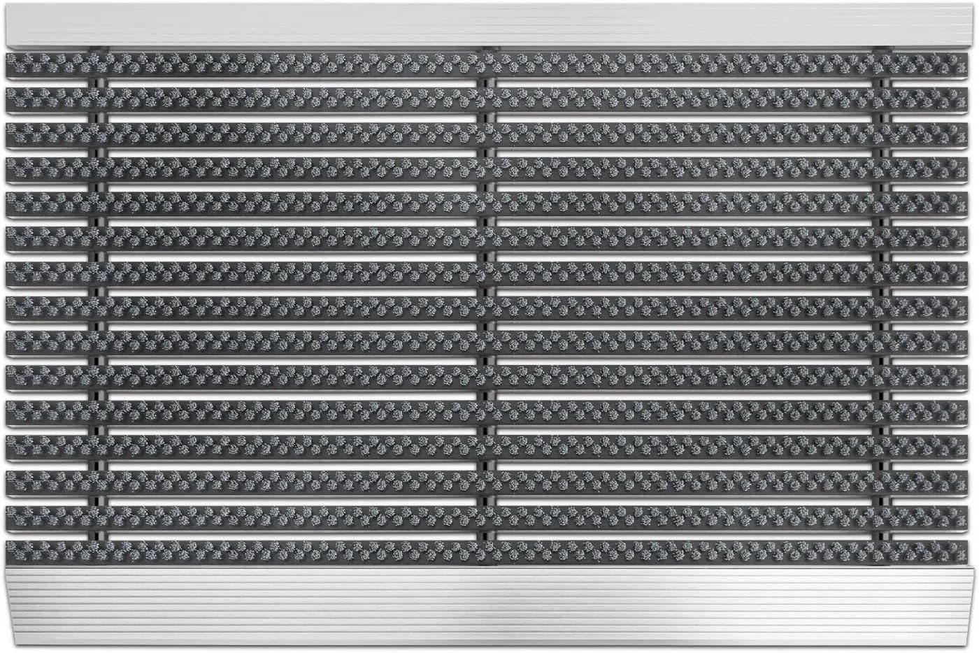 Karat Premium-Alumatte Fußmatte Grau Silber Rutschfest - Bild 1