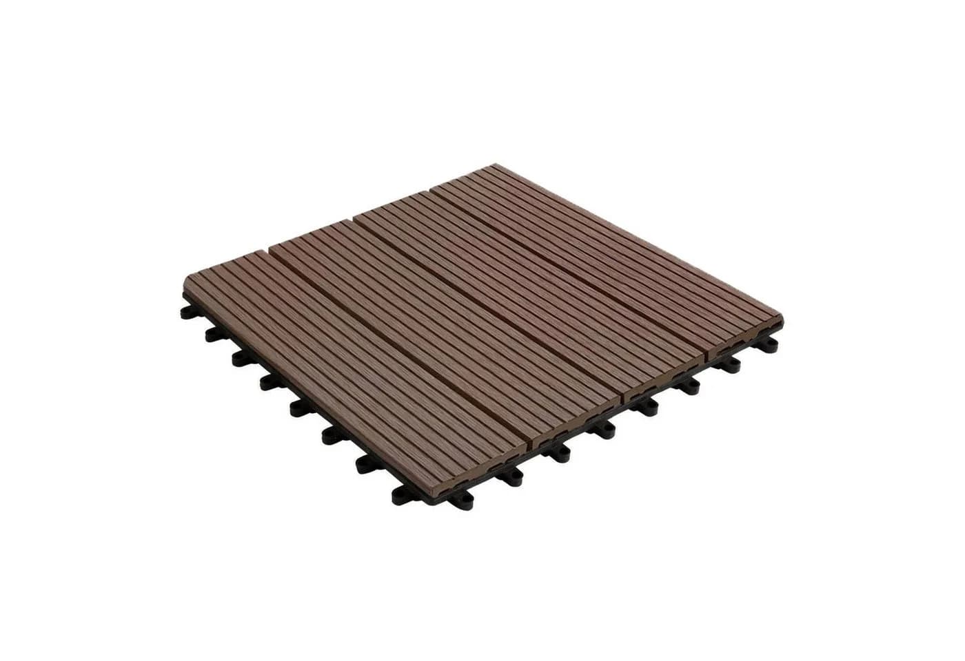 Karat Klickfliese WPC Royal Dunkelbraun 30x30 cm Holzoptik