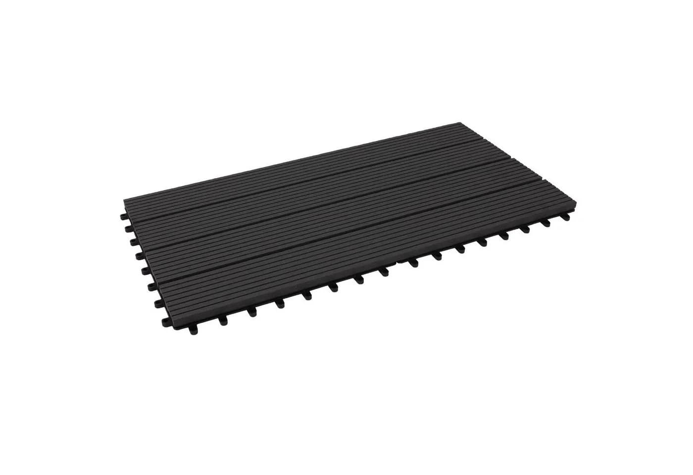 Karat WPC-Terrassendielen Klickfliesen Anthrazit Holzoptik