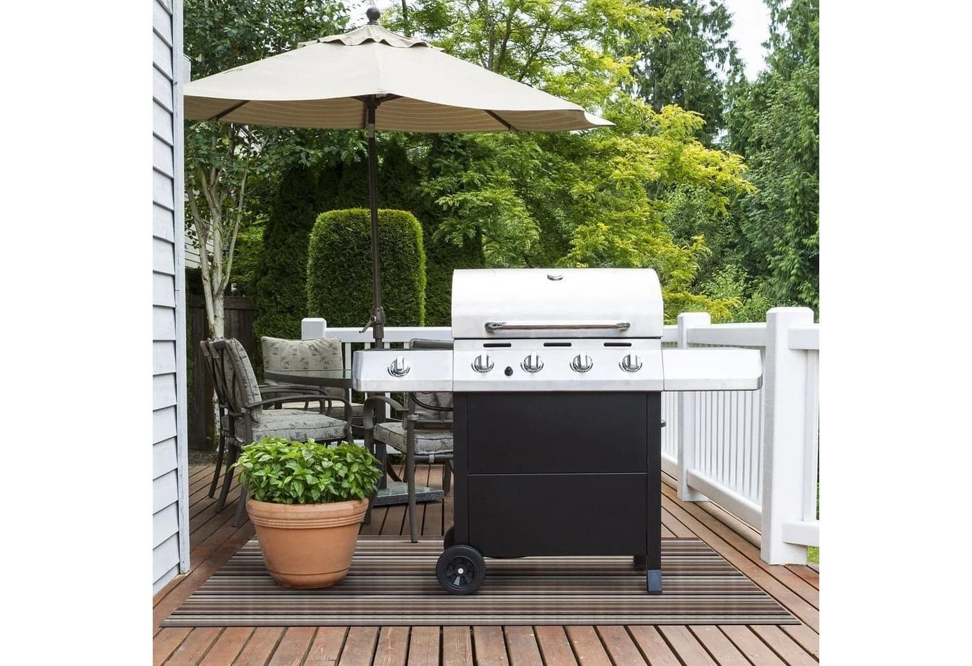 Karat Outdoorteppich Tarquinia Streifen Design Innen Außen - Bild 4