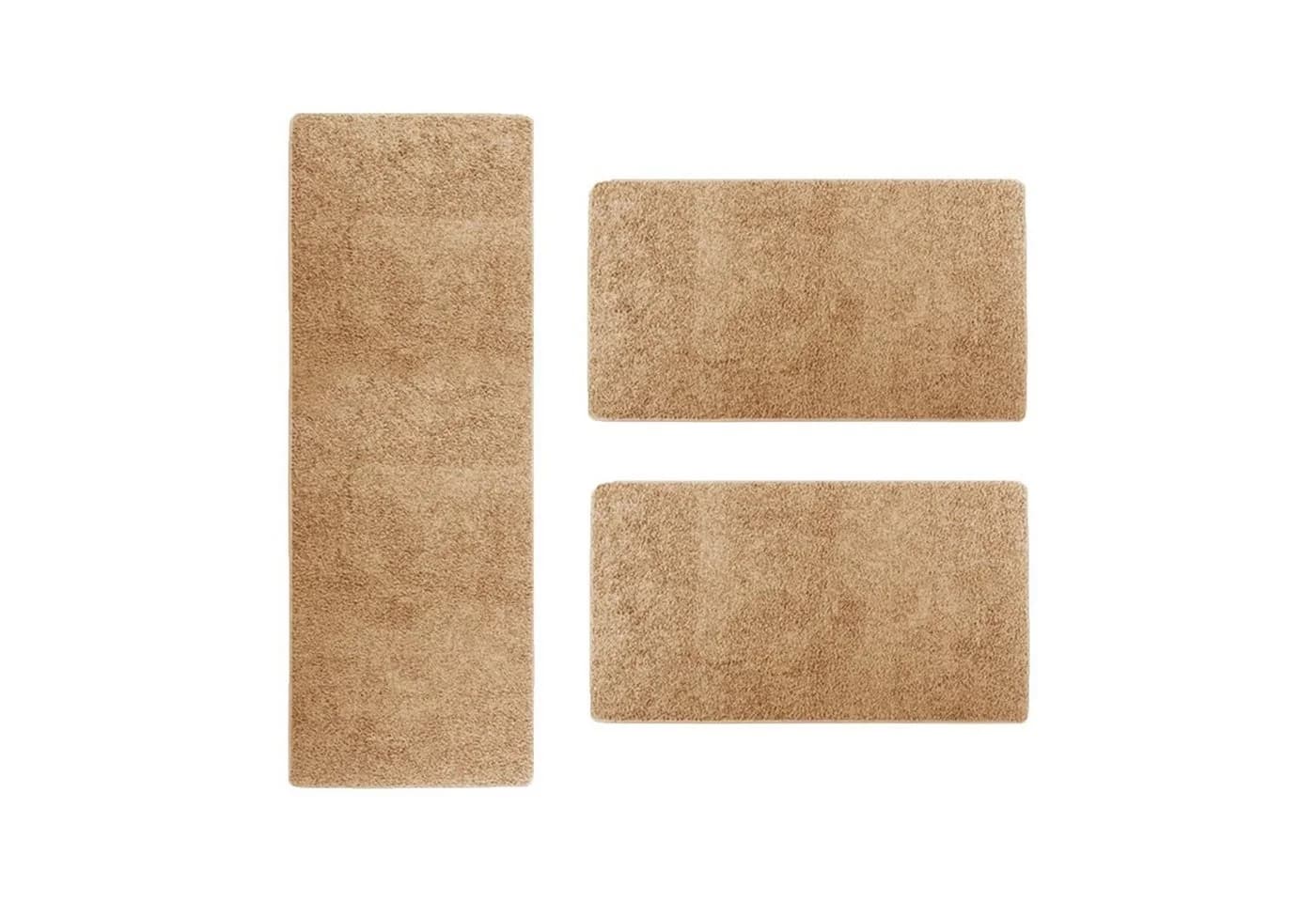 Karat Hochflor-Bettumrandung Kleopatra Shaggy 3-tlg. Beige