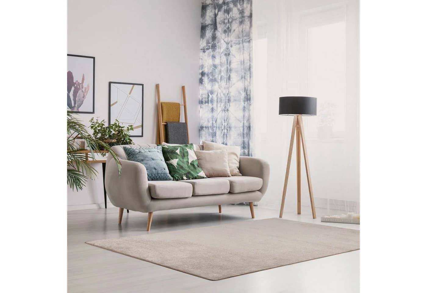 Kubus Veloursteppich Marseille Beige/Braun Hoher Flor - Bild 2