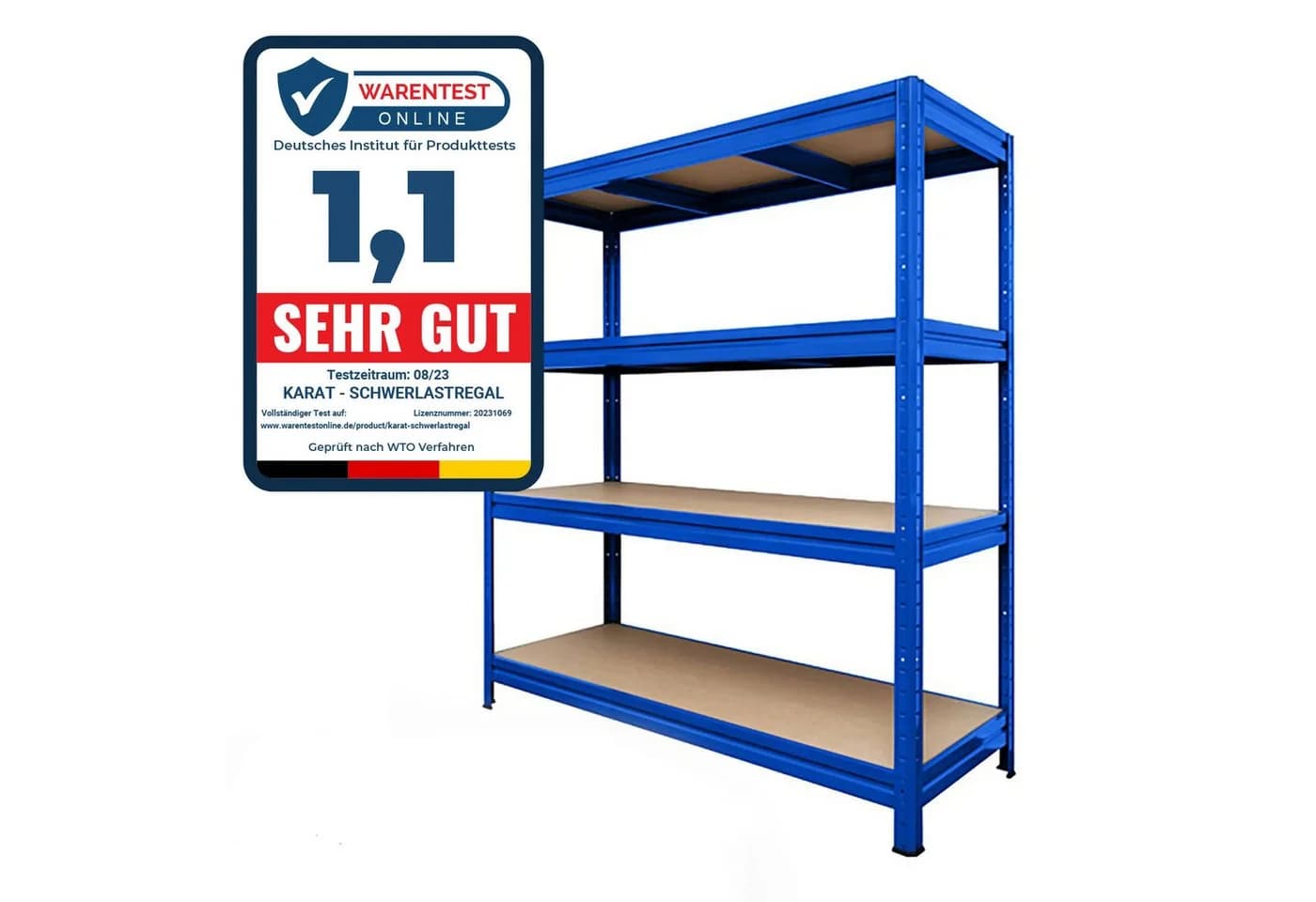 Karat Schwerlastregal Weitspannregal Blau 1200 kg Tragkraft - Bild 3