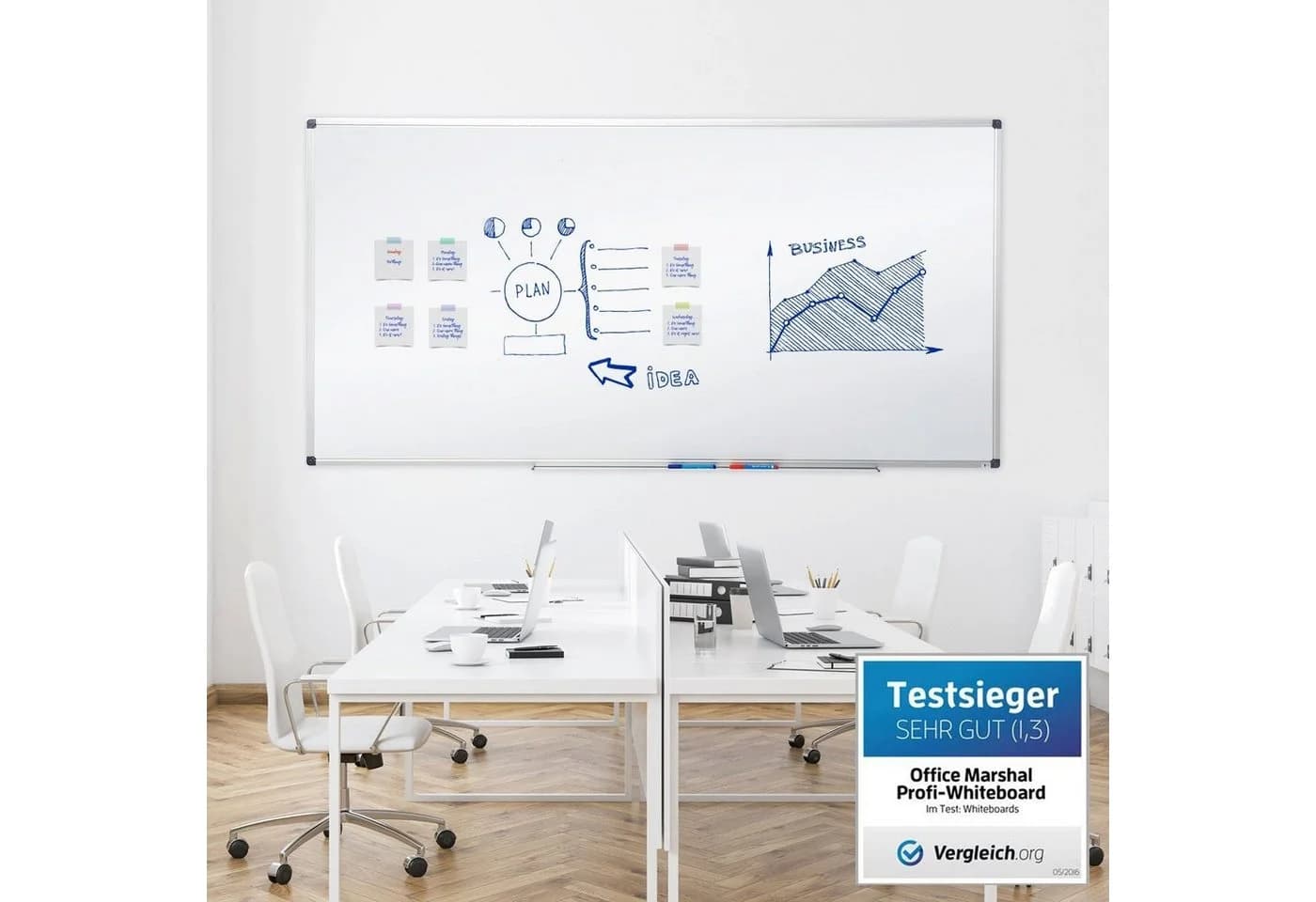 Karat Magnettafel Whiteboard Office Pro Profi Weiß Lackiert - Bild 4