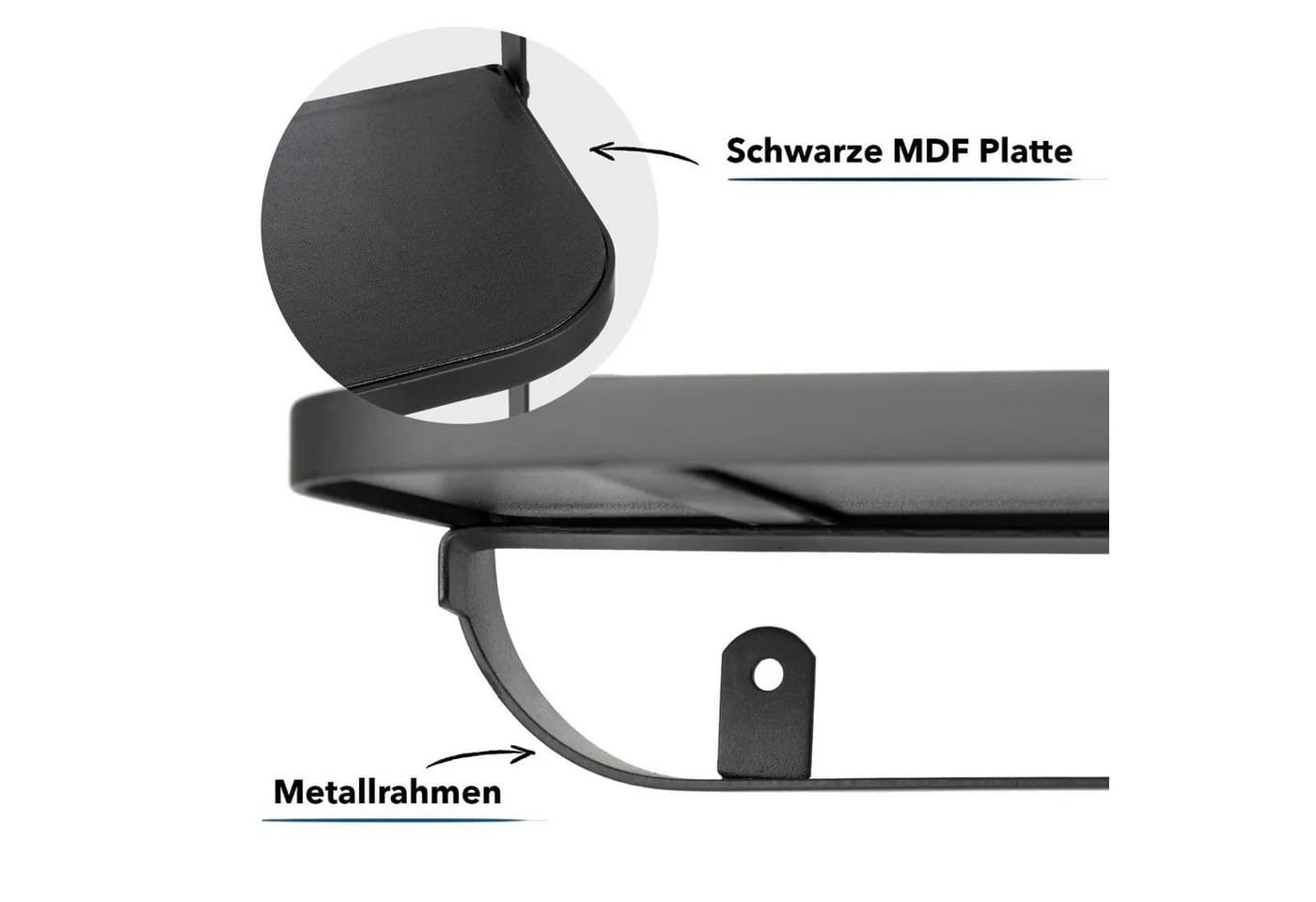 Floordirekt Wandregal Amy Schwarz Modern - Bild 5