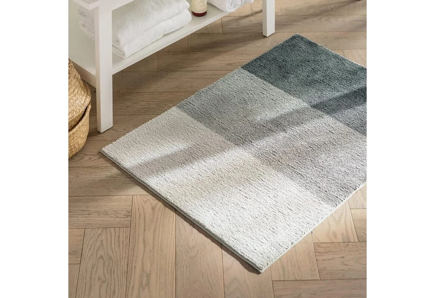Karat Badematte Horizont Polyester Rutschhemmend Grau Beige
