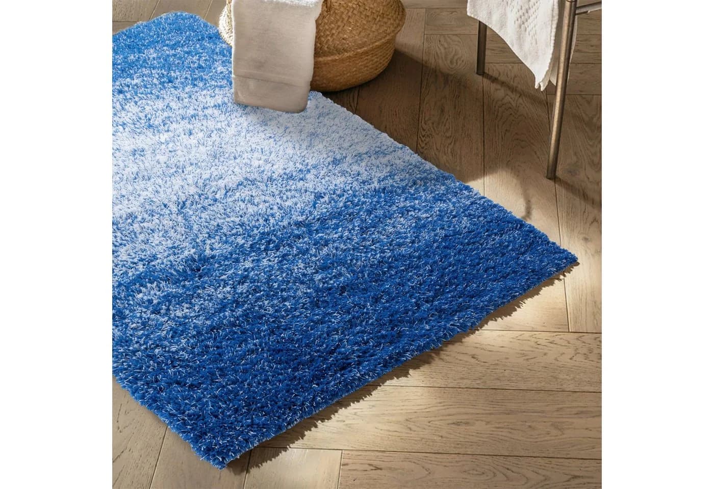 Karat Badematte Wave Rutschsicher Blau/Weiß Polyester