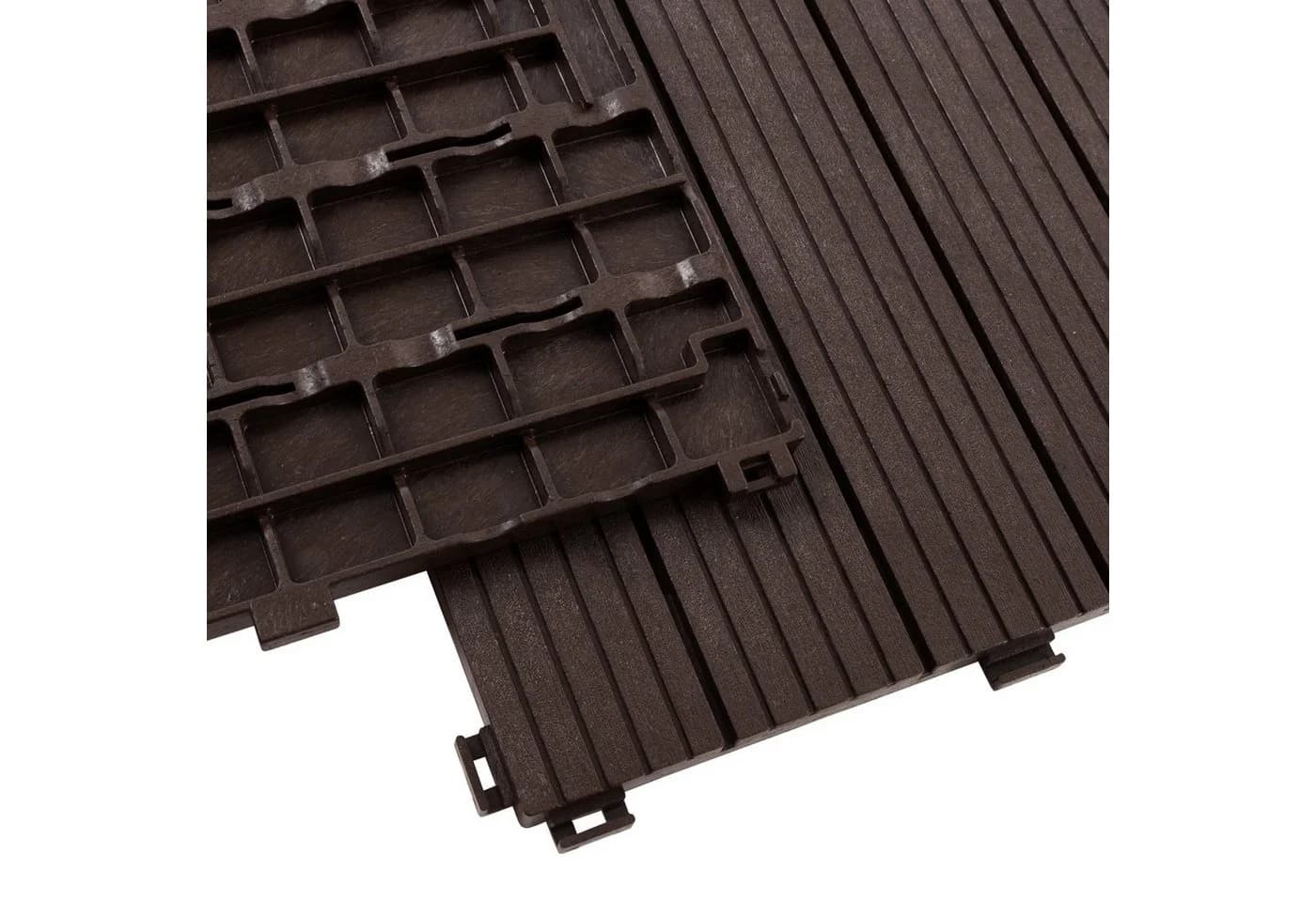 Karat Terrassenfliesen Claire 30x30cm Braun/Grau Kunststoff Klickfliesen - Bild 3