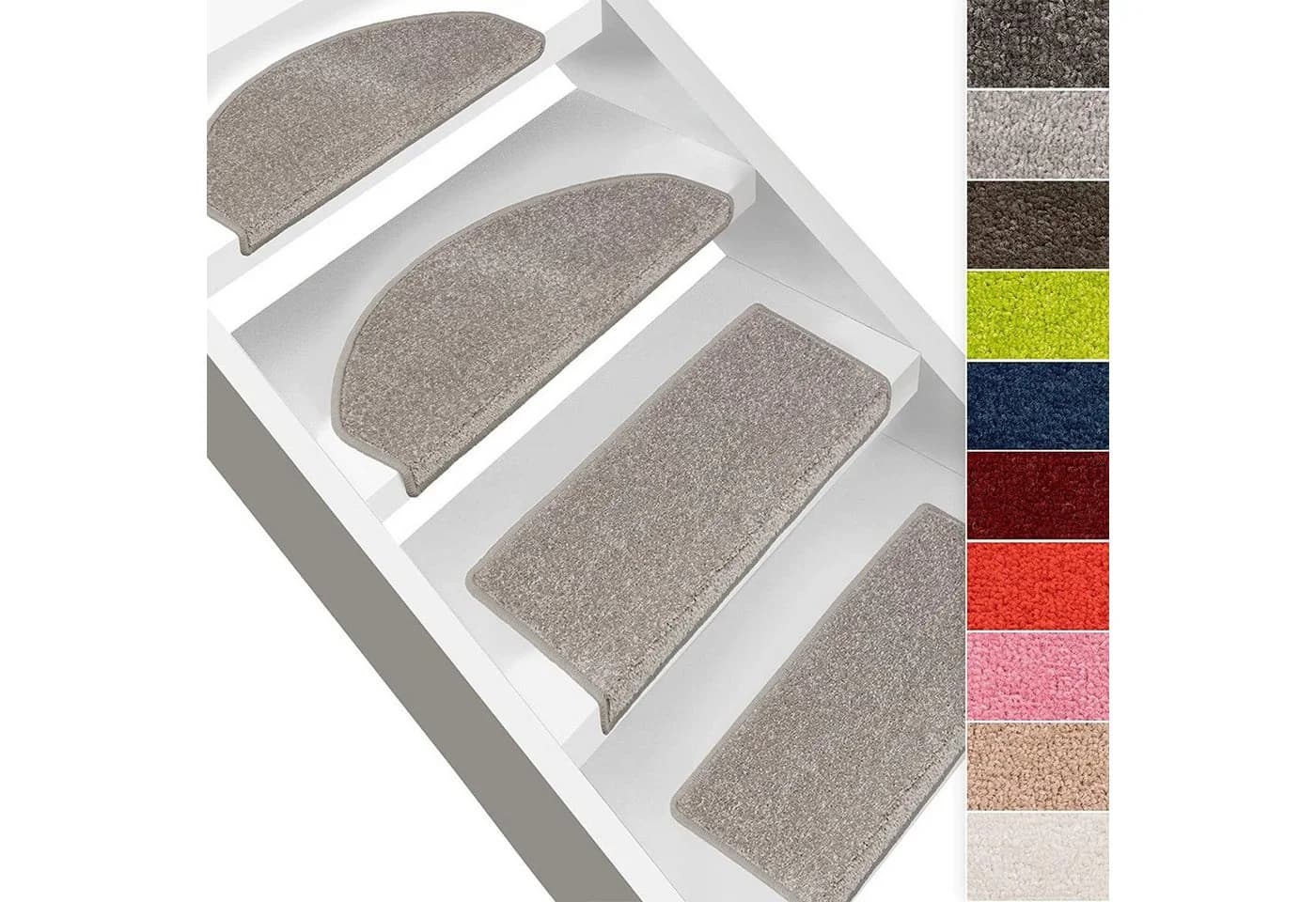 Karat Stufenmatte Fallon Halbrund Silbergrau Velours - Bild 5