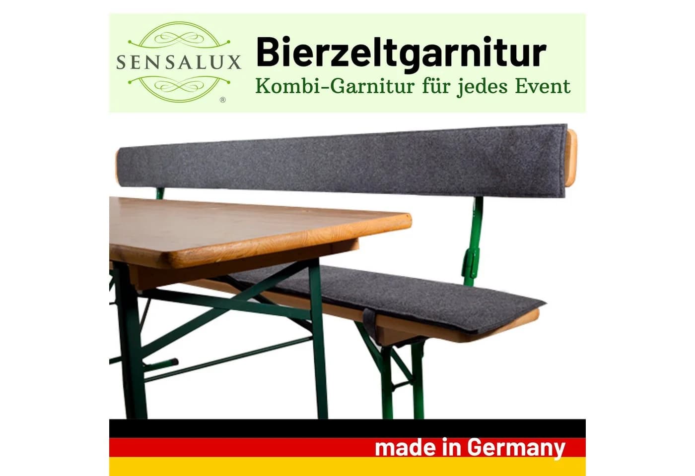 Sensalux Rückenlehnen-Polster Grau Klettverschluss