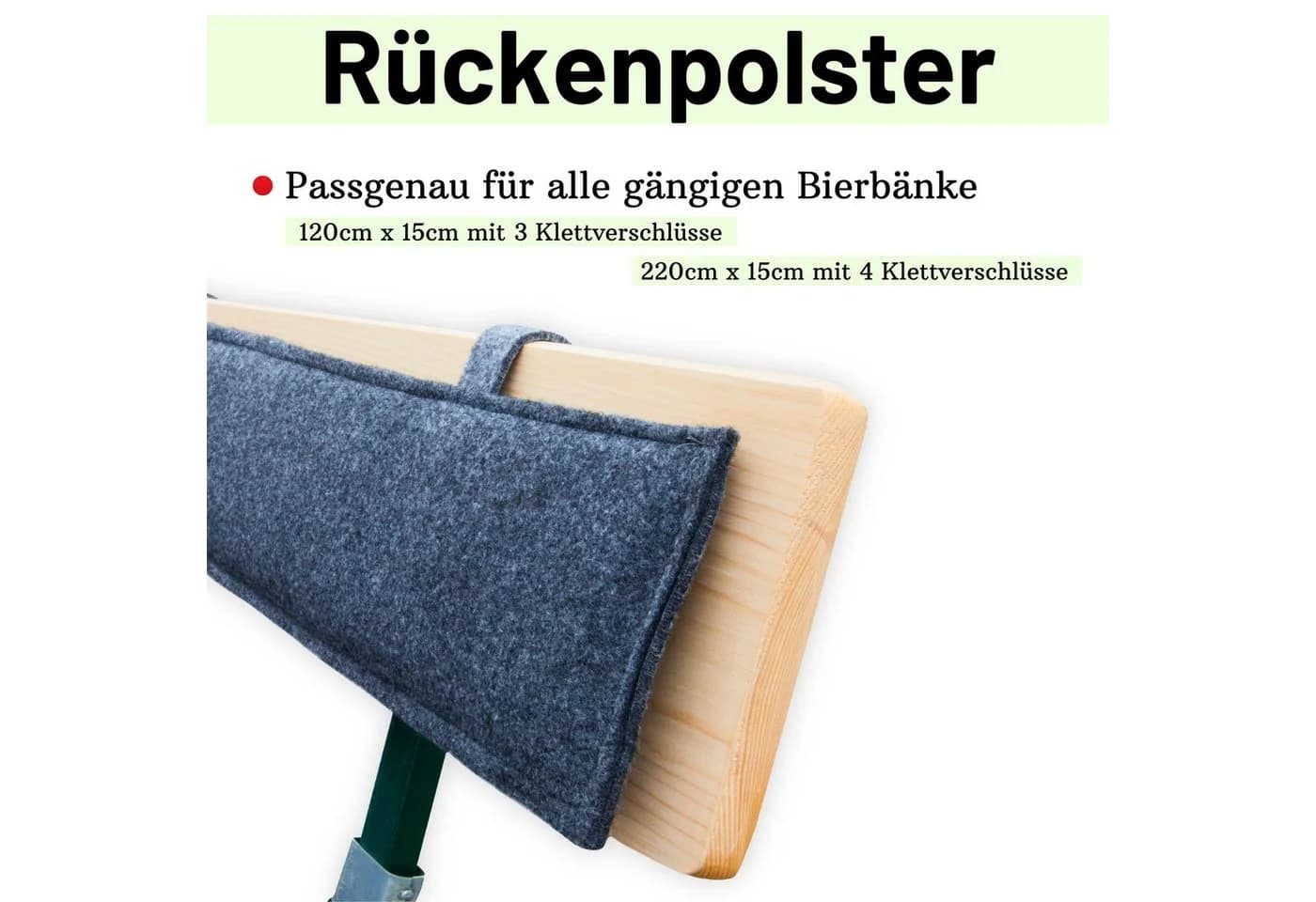 Sensalux Rückenlehnen-Polster Grau Klettverschluss - Bild 3