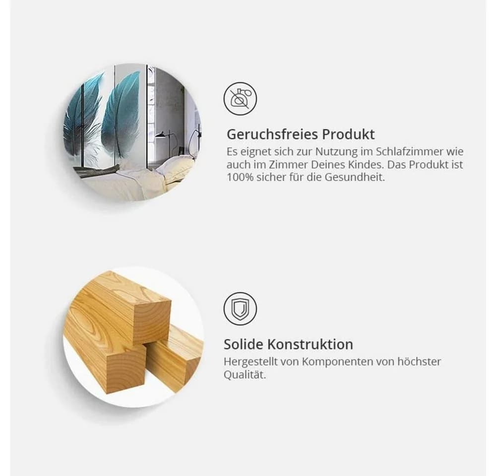 Basera® Paravent 5-teiliger Raumteiler mit Vlies & Holzrahmen - Bild 4
