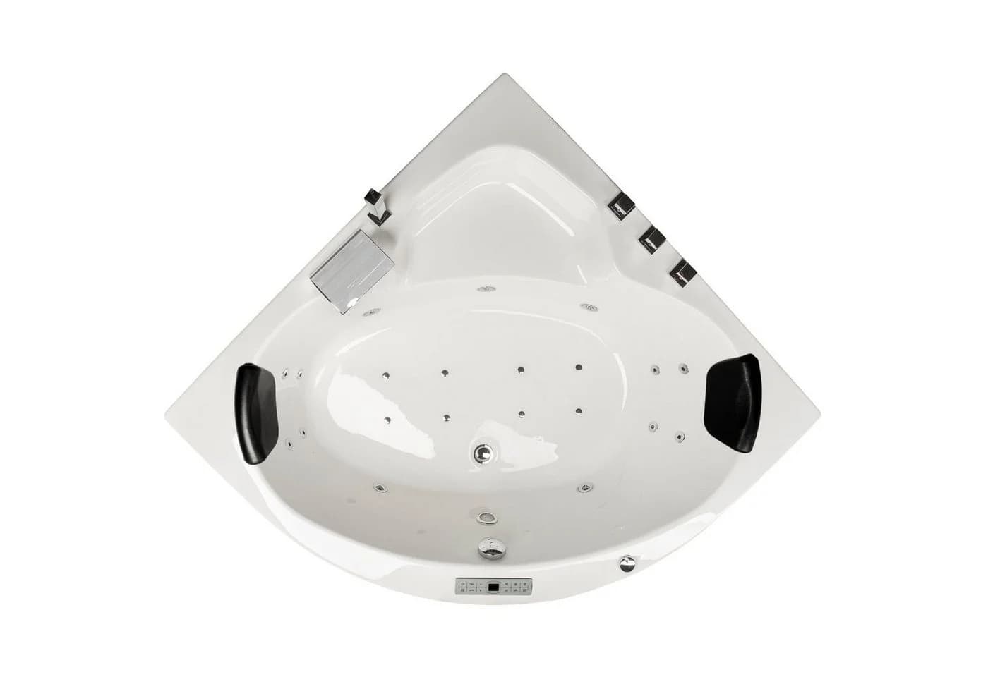Basera® Whirlpool-Badewanne Maui 130x130 cm Weiß 21 Massagedüsen LED Bluetooth