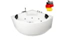 Basera® Whirlpool-Badewanne Maui 130x130 cm Weiß 21 Massagedüsen LED Bluetooth Bild 2