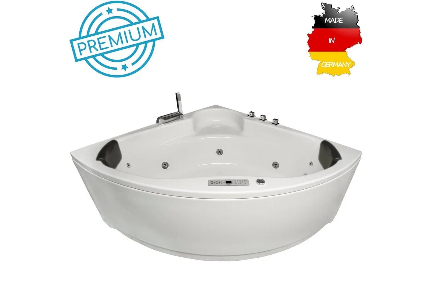 Basera® Whirlpool Badewanne Futuna 140x140 cm Weiß 21 Düsen - Bild 2