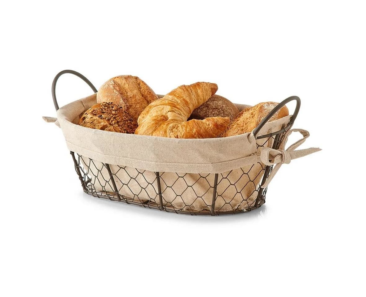 Basera® Aufbewahrungskorb Brotkorb mit waschbarem Stoffeinsatz - Bild 2