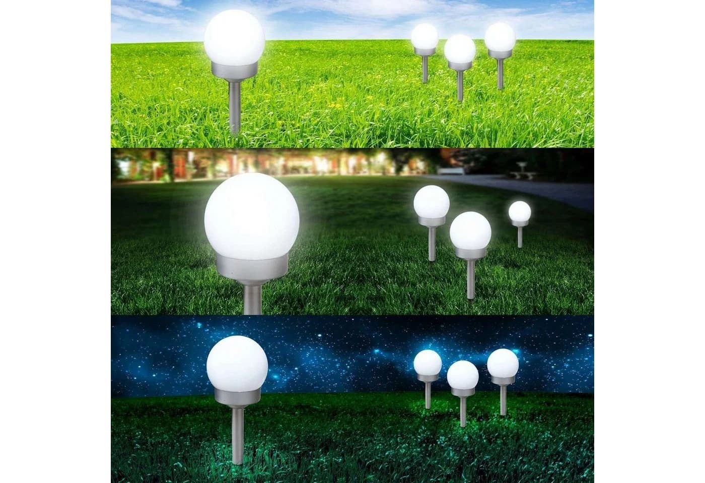 bmf-versand LED Solarleuchte Garten Kugel Wegeleuchte Solar - Bild 4