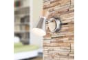 bmf-versand LED Wandleuchte Wandstrahler Holz Chrom mit Schalter Bild 1