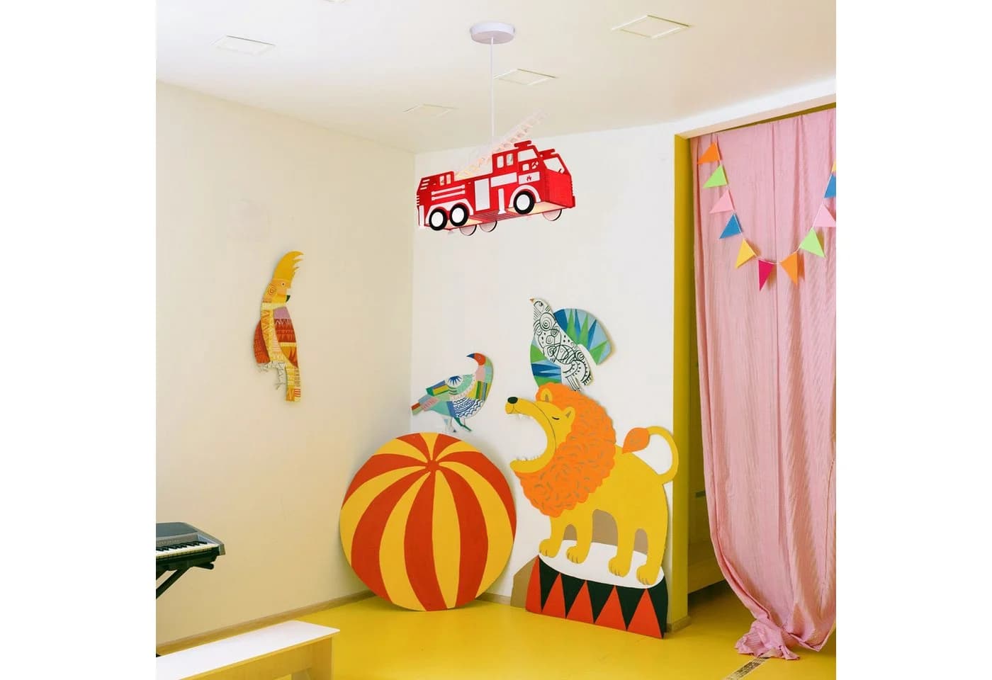 bmf-versand Deckenleuchte Kinderzimmerlampe Feuerwehr Hängelampe bunt - Bild 3