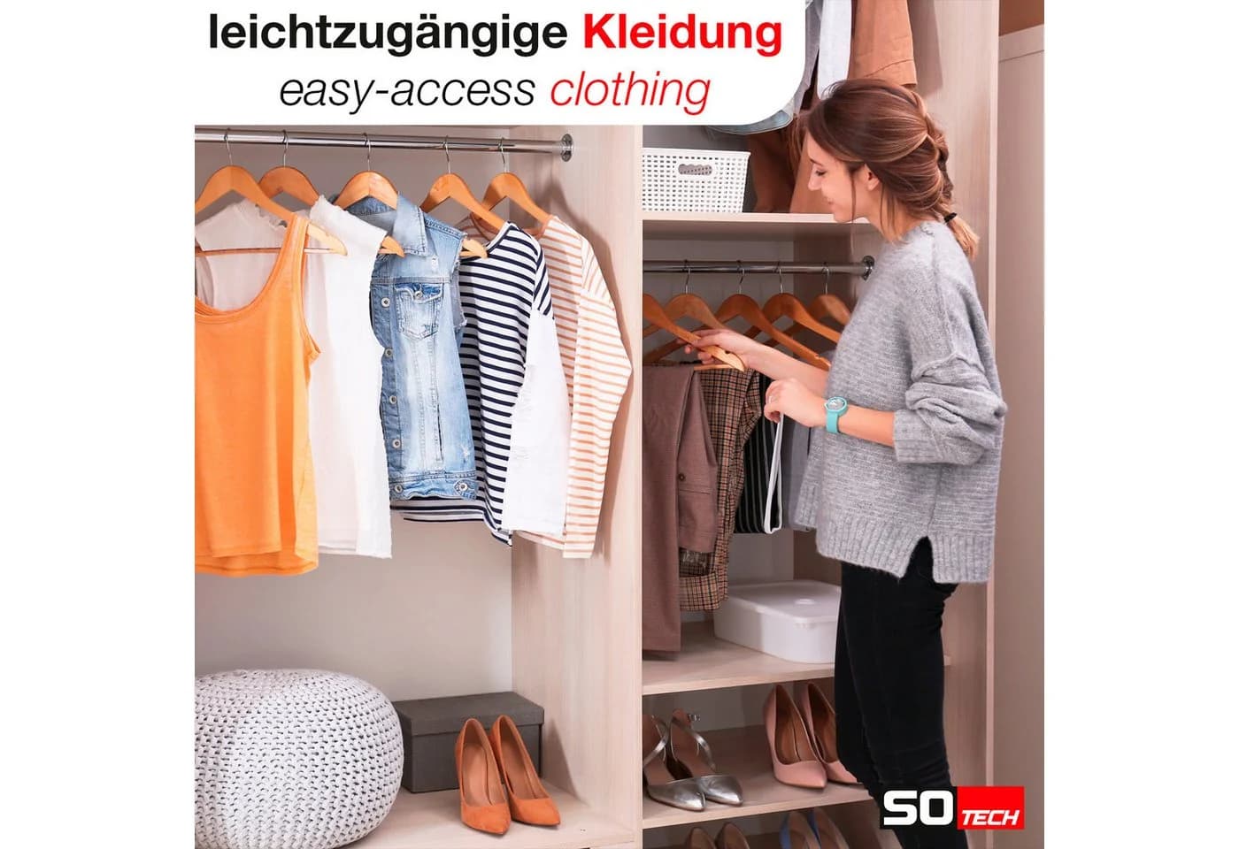 SO-TECH® Garderobenstange Kleiderstange Schrankstange Chrom poliert - Bild 4