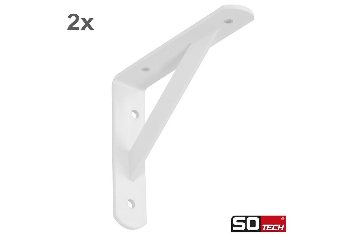 SO-TECH® Wandregalhalter 2-tlg. Weiß mit Querstrebe