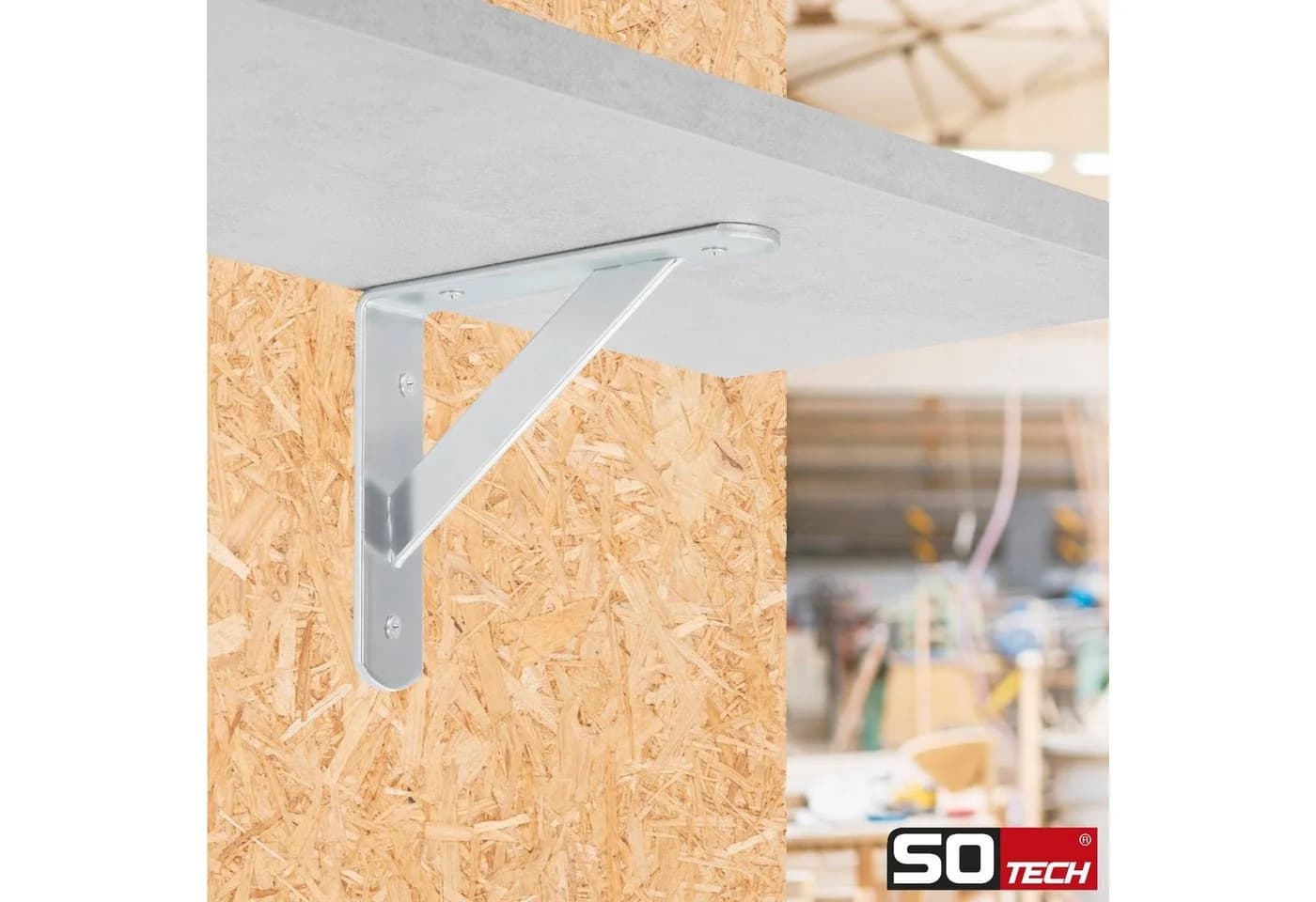 SO-TECH® Wandregalhalter 2-tlg. Stahl verzinkt mit Querstrebe - Bild 3