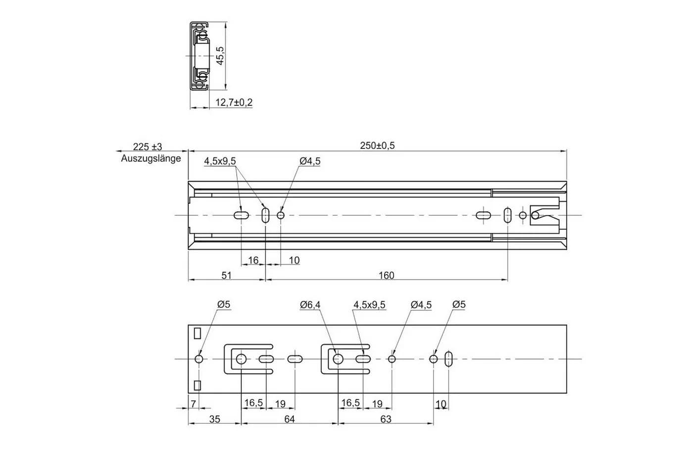 SO-TECH® Vollauszug 250mm Stahl Kugelgelagert Selbsteinzug 35kg Tragkraft - Bild 4