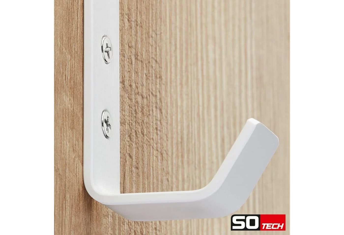 SO-TECH® Kleiderhaken Wandhaken Edelstahl 142 x 20 x 45 mm Weiß - Bild 3
