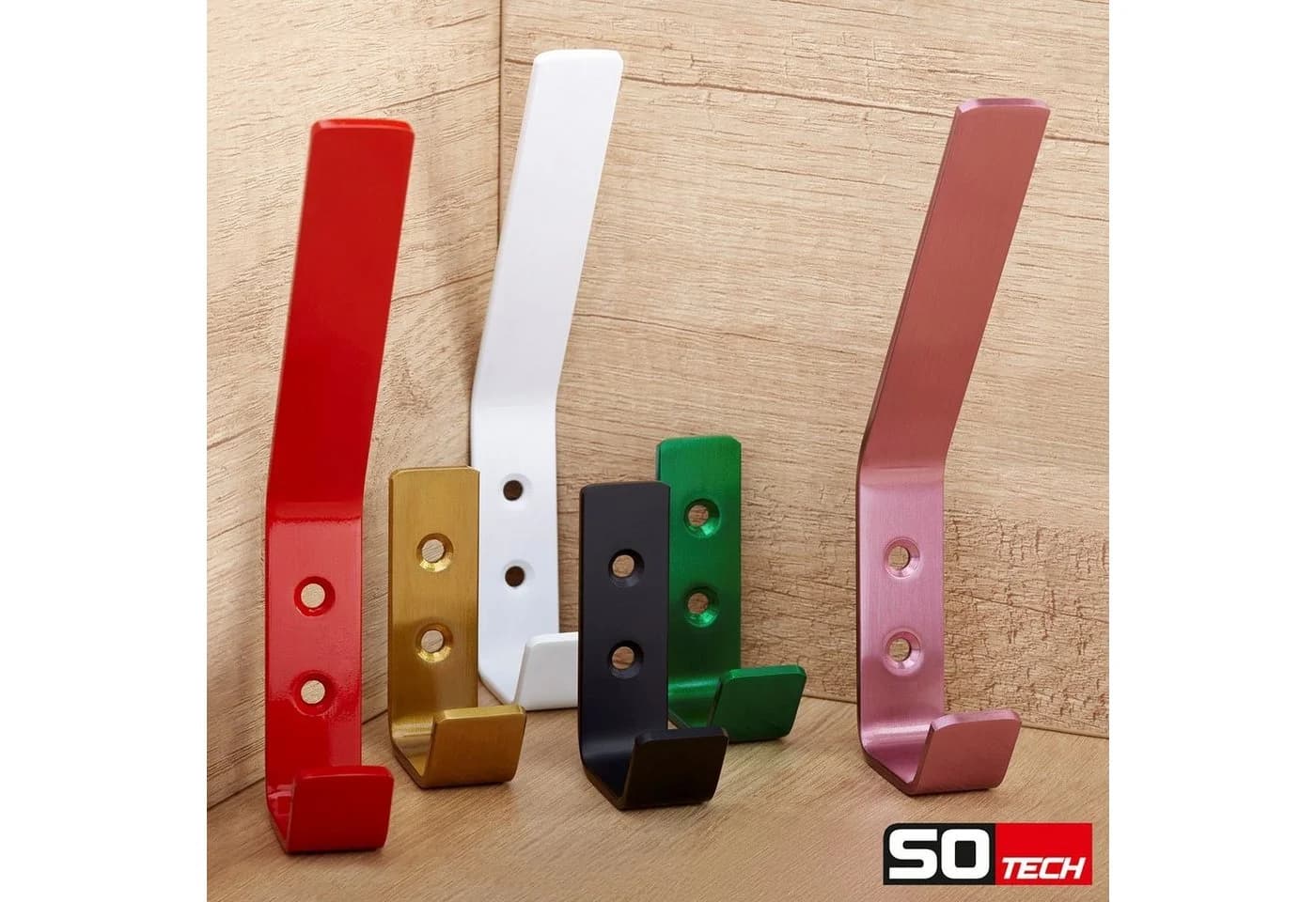 SO-TECH® Kleiderhaken Wandhaken Edelstahl 142 x 20 x 45 mm Weiß - Bild 5