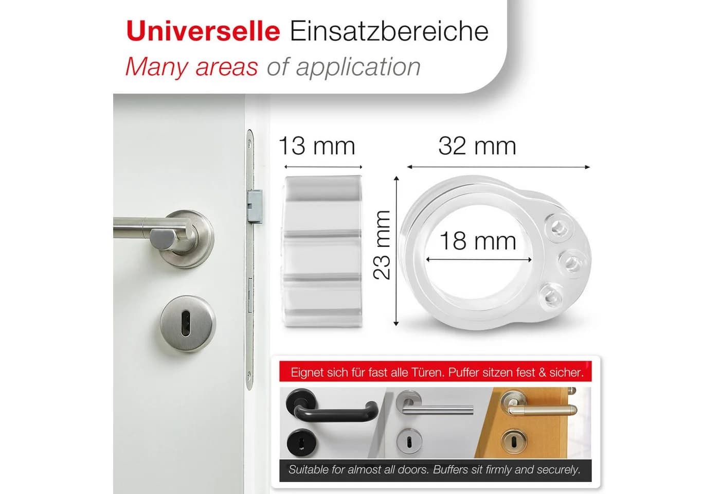 SO-TECH® Wandtürstopper Türklinkenpuffer Türpuffer Transparent 10er Set - Bild 4