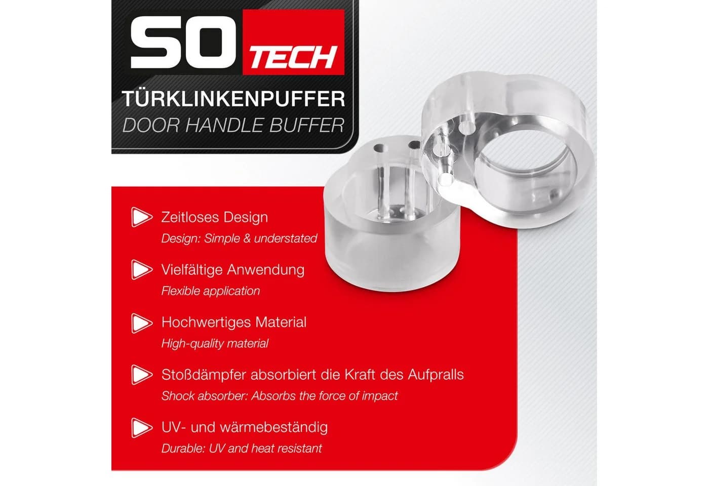 SO-TECH® Wandtürstopper Türklinkenpuffer Türpuffer Transparent 10er Set - Bild 5