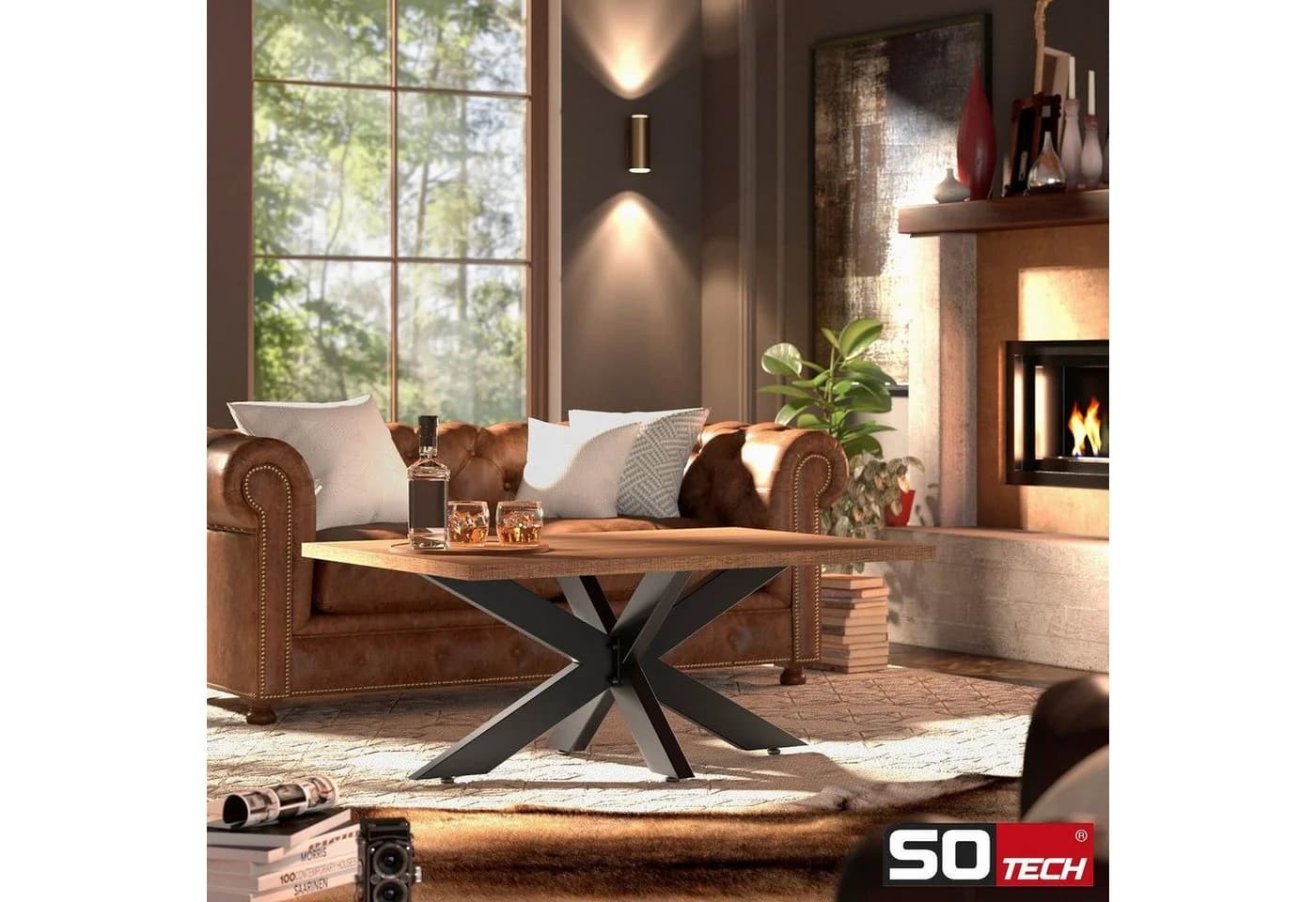 SO-TECH® Tischgestell SPIDER Schwarz Schwerlast bis 500 kg