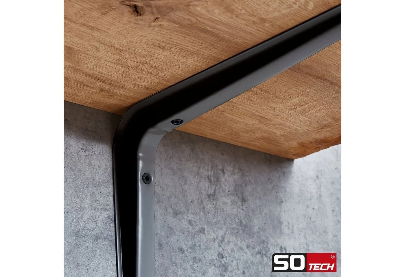 SO-TECH® Wandregalhalter RK15 Schwarz 2-tlg. Stahl - Bild 3