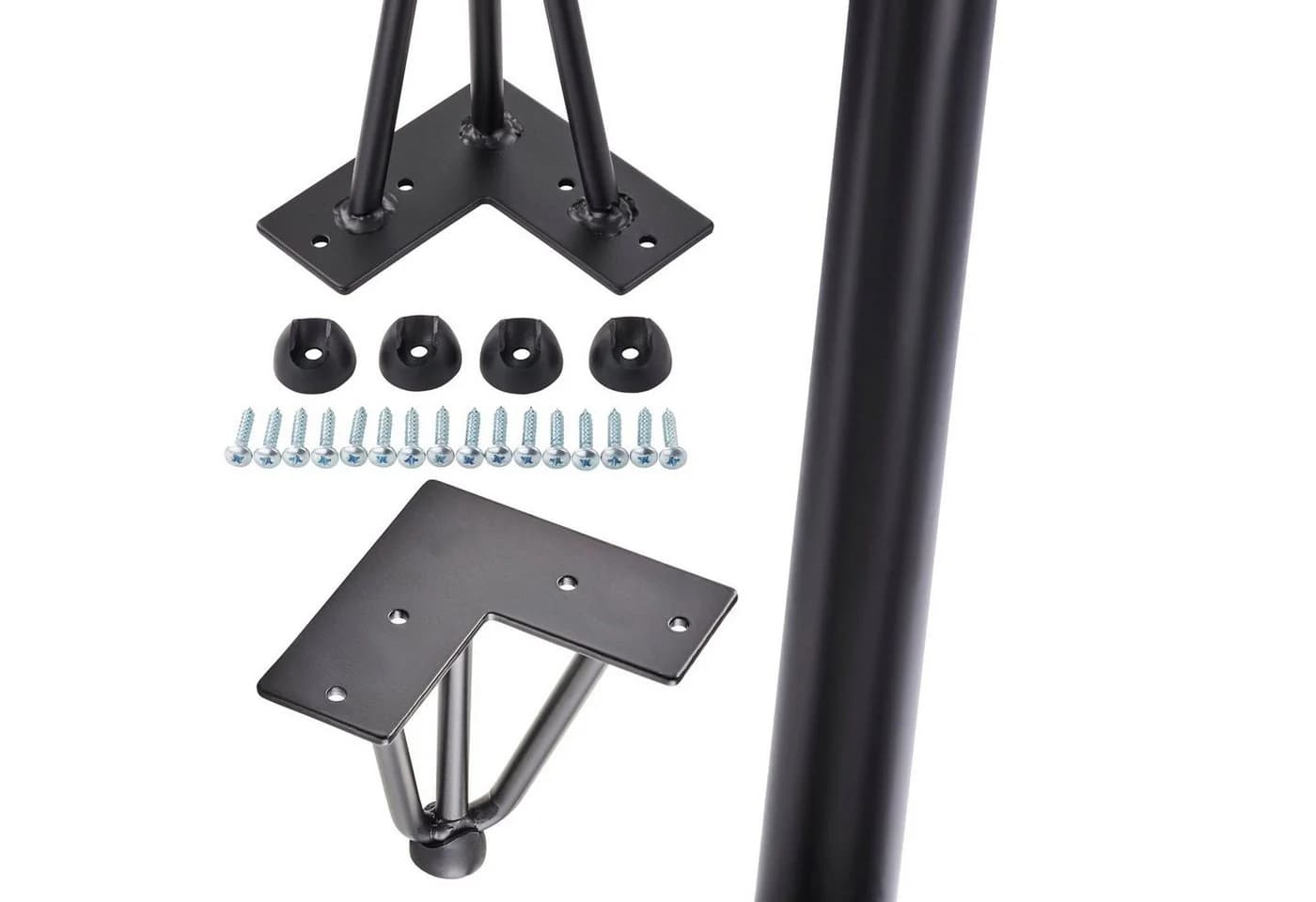 SO-TECH® Tischbein Haarnadelbein Schwarz Lackiert mit Bodenschutz - Bild 4