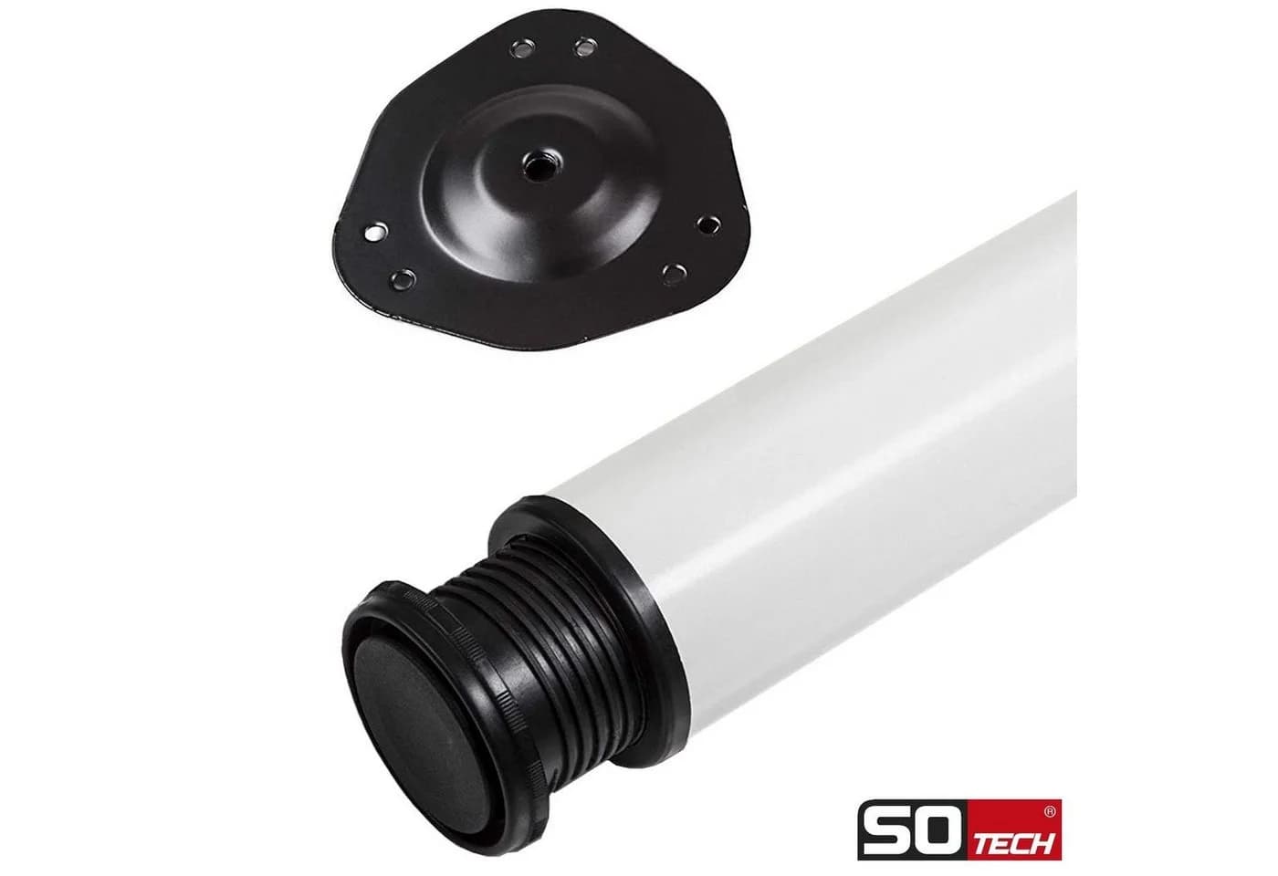 SO-TECH Tischbein Set 4x weiß höhenverstellbar Stahl