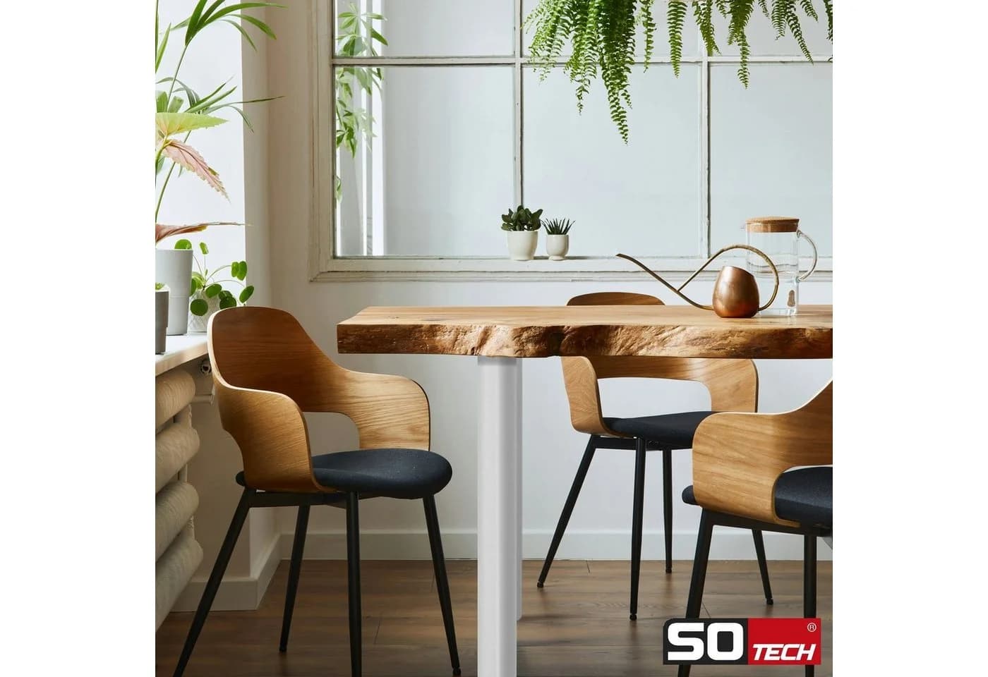 SO-TECH Tischbein Set 4x weiß höhenverstellbar Stahl - Bild 4