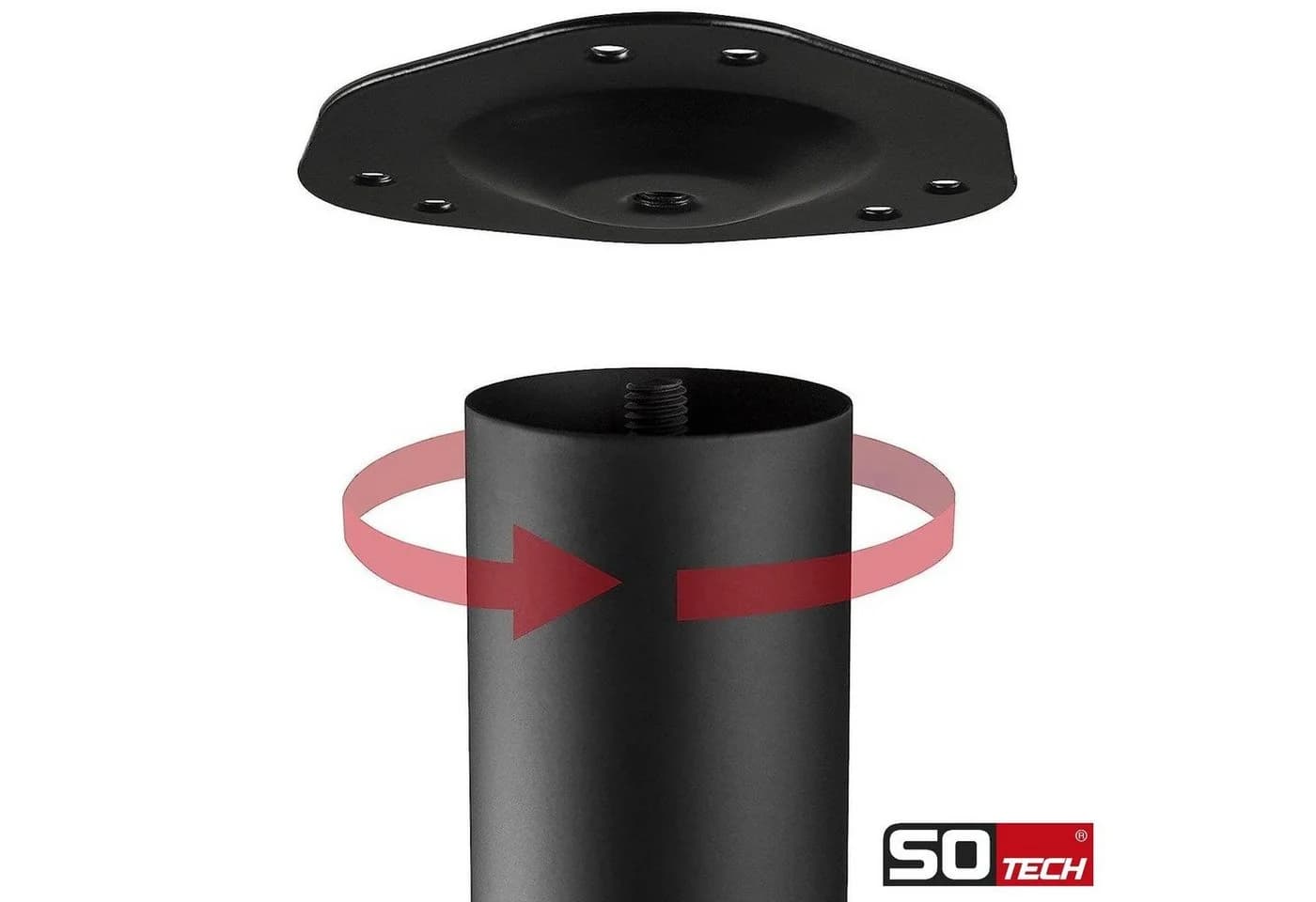 SO-TECH Tischbein Set 4x weiß höhenverstellbar Stahl - Bild 5